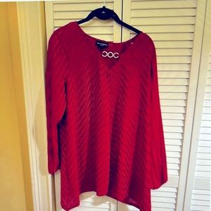I.N. Studio Red V-Neck top